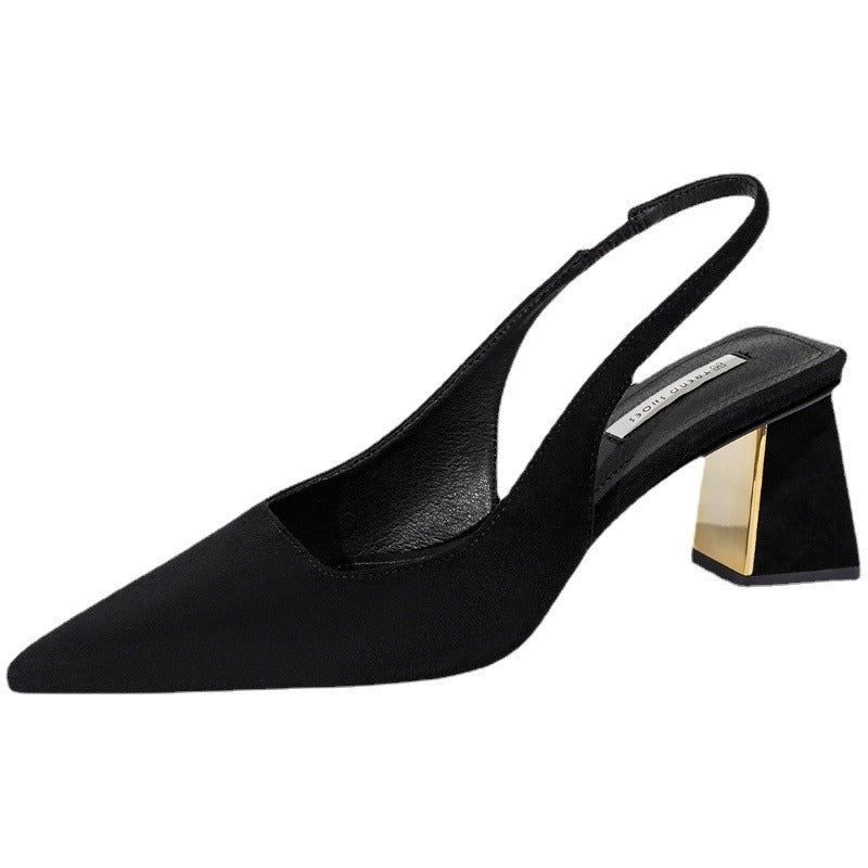 Women High Heels Slingback Pointed toe Block Heels for Women