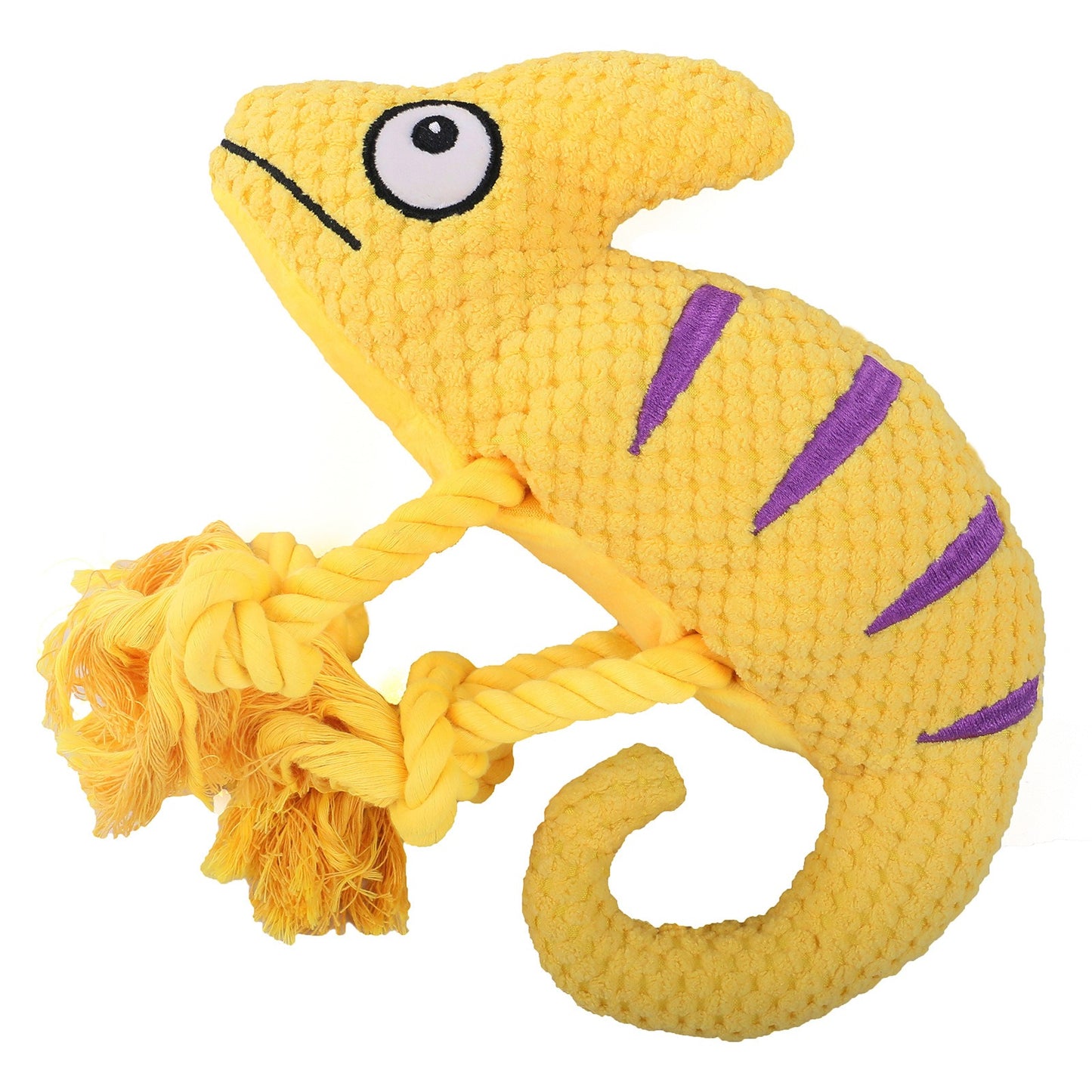 Medium to large-sized dog plush filled chameleon pull-out interactive and sturdy pet toy, vocalization dog toy