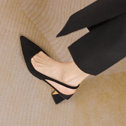 Women High Heels Slingback Pointed toe Block Heels for Women