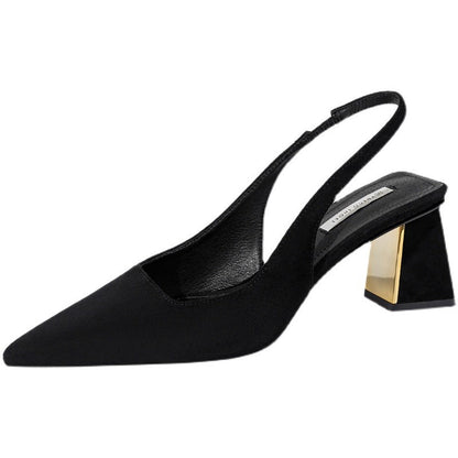 Women High Heels Slingback Pointed toe Block Heels for Women