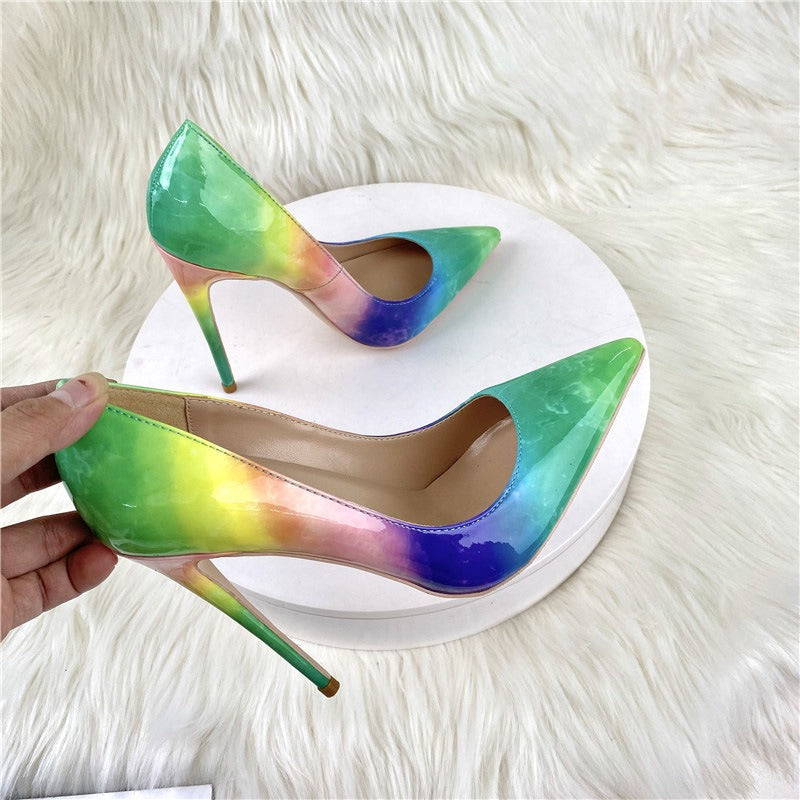 stiletto Women's Shylock high heels, rainbow sexy high heels