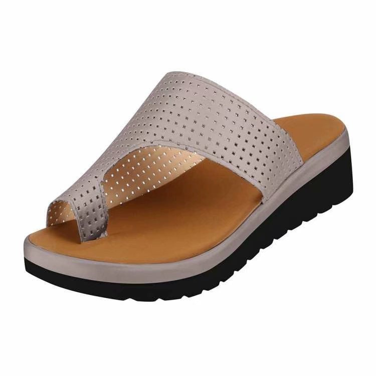 Round Toe Pullover Sandals Versatile Flat Bottom Beach Sandals For Women