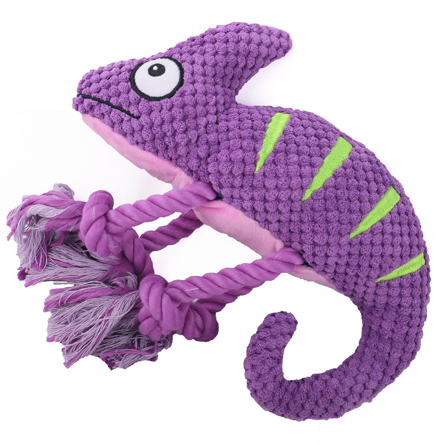 Medium to large-sized dog plush filled chameleon pull-out interactive and sturdy pet toy, vocalization dog toy