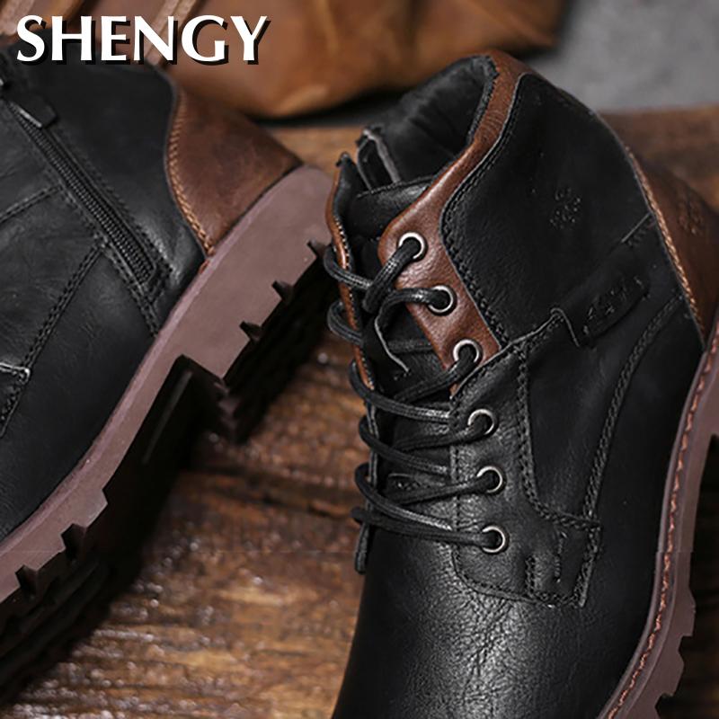 Men Shoes Autumn Winter Boots Retro Style Ankle Boots Lace Up  Casual  Boots High-top Shoes For Men Wear-resistant Zapatos Boots