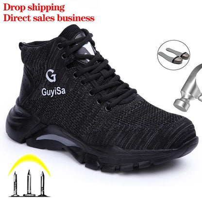 Lightweight Safety Shoes Men Winter Shoes 2020 New Work Safety Boots Male Steel Toe Shoes Anti-puncture Work Sneakers Men Boots