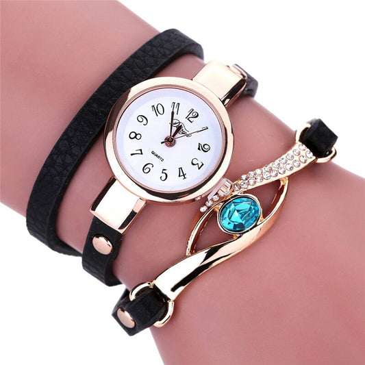 Women Watches Eye Gemstone Luxury Watches Women Gold Bracelet Watch Female Quartz Wristwatches Reloj Mujer