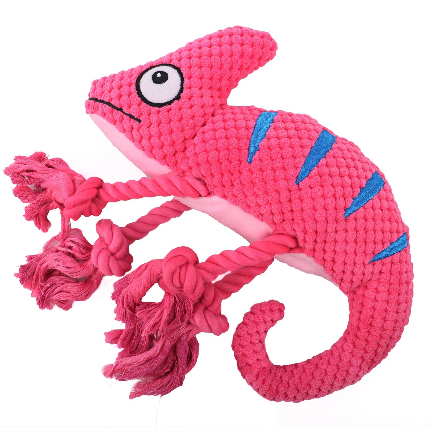 Medium to large-sized dog plush filled chameleon pull-out interactive and sturdy pet toy, vocalization dog toy