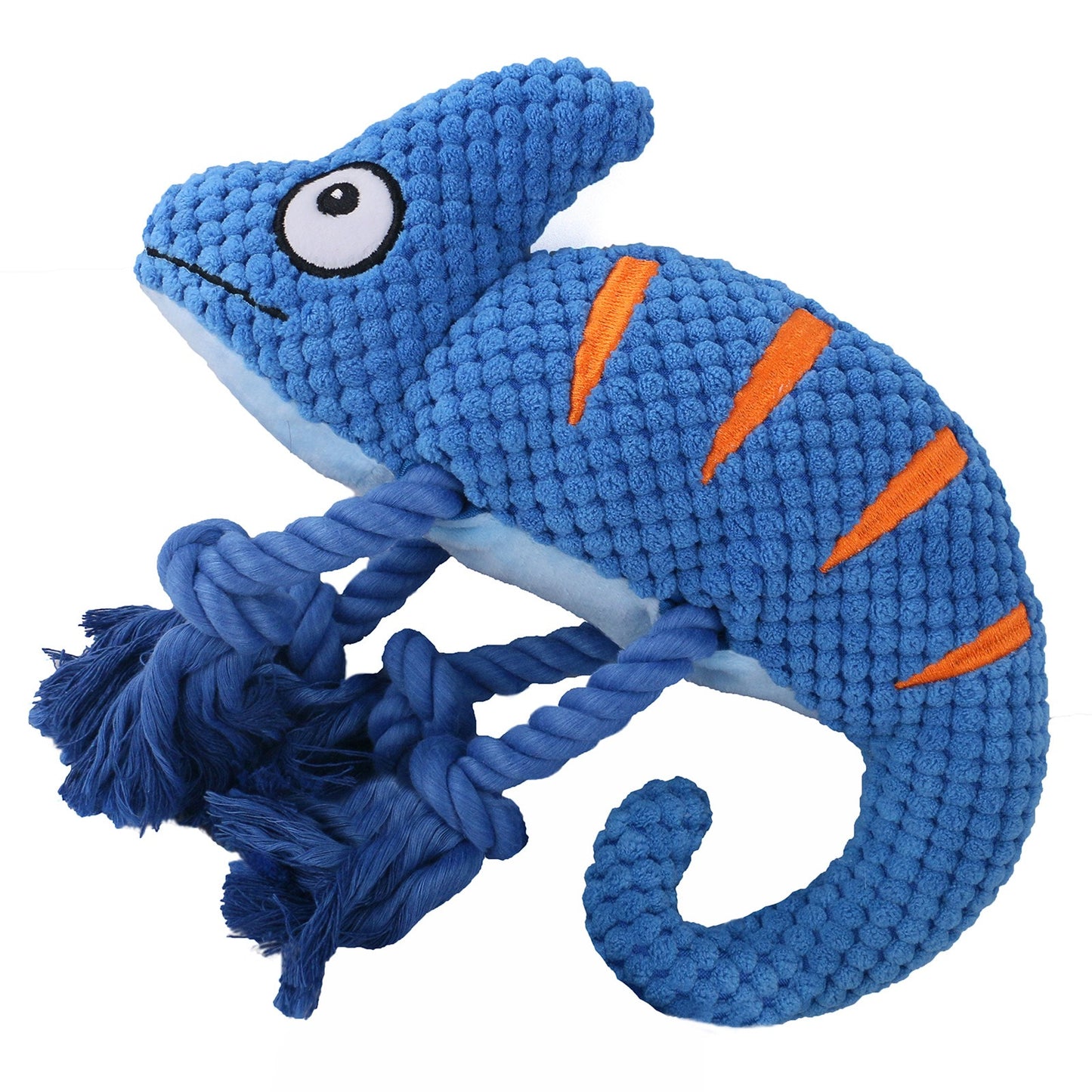 Medium to large-sized dog plush filled chameleon pull-out interactive and sturdy pet toy, vocalization dog toy