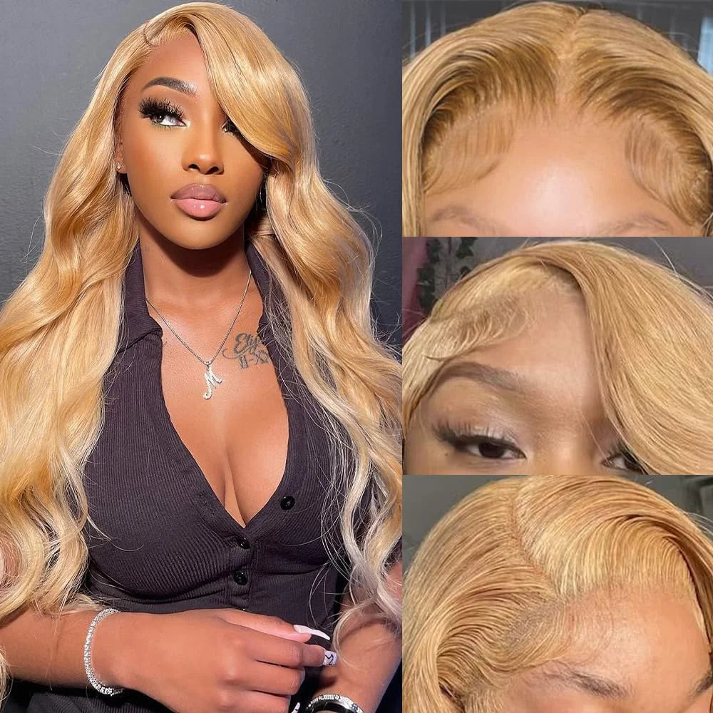 #27 Body Wave 13x4 Hd Transparent Lace Frontal Wig 30 34 Inch Brazilian Honey Blond Glueless Lace Front Human Hair Wigs On Sale