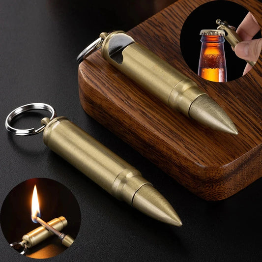 Creative And Personalized Retro Bullet Match Lighter Multifunctional Wine Opener Multiple Times Burning Matches Portable Lighter