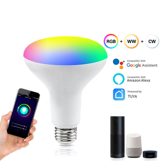 Tuya Smart WIFI Bulb Light BR30 tuya9W Colorful RGBCW Amazon Alexa Google Speaker