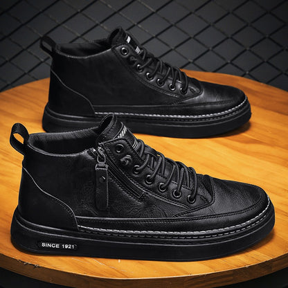 Martin boots, high top casual board shoes, trendy and versatile black workwear boots, sports and casual shoes for men