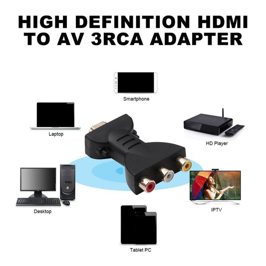 AV Digital Signal HDMI to 3 RCA Male to Female Audio Adapter Component Converter