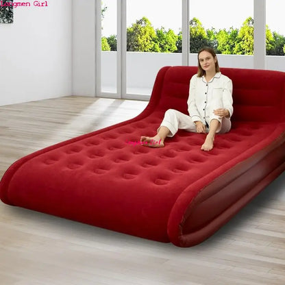 Modern Folding Inflatable Big Sofa Bed Velvet Pvc Leather Bed Frames Outdoor Beach Garden Camping Furniture Double Bed