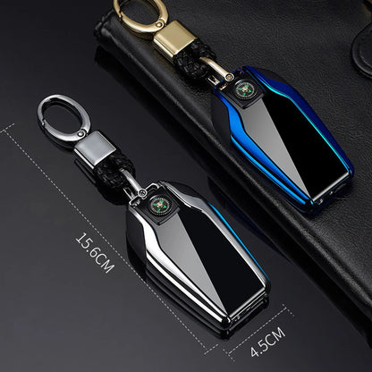 Keychain USB Electric Plasma Lighter Creative Cool Rechargeable Windproof ARC Lighters Smoking Accessories Gadget For Men