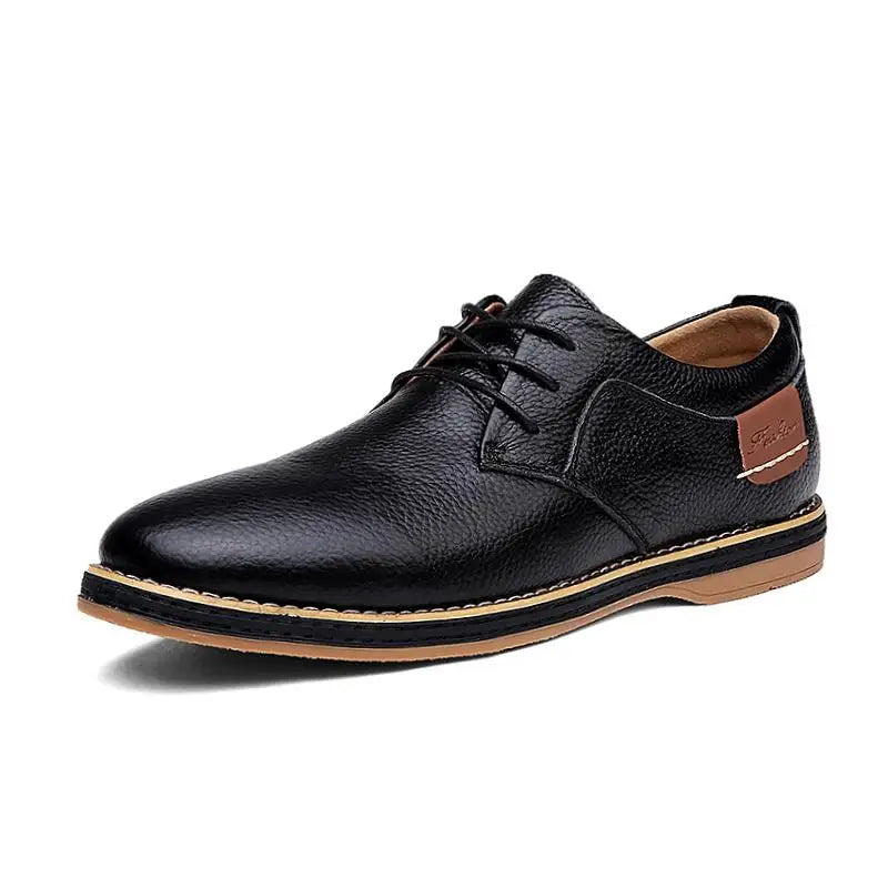 New Men Oxford Genuine PU Leather Dress Shoes Brogue Lace Up Flats Male Casual Shoes