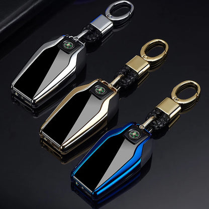 Keychain USB Electric Plasma Lighter Creative Cool Rechargeable Windproof ARC Lighters Smoking Accessories Gadget For Men