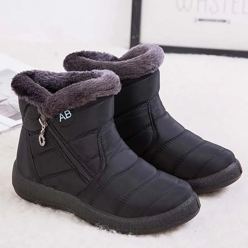 Snow Women Boots Comfortable Women's Boots Waterproof Women Shoes Zipper Shoes Woman Soft Fur Women's Winter Boots Botas Mujer