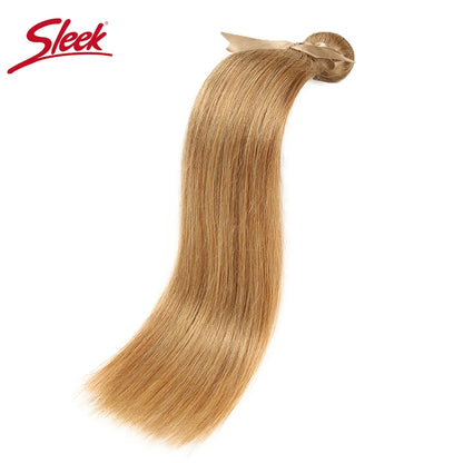 Sleek Honey Blonde 27 Color Mink Brazilian Natural Remy Straight Hair Weave Bundles 8 To 28 Inches Hair Extension