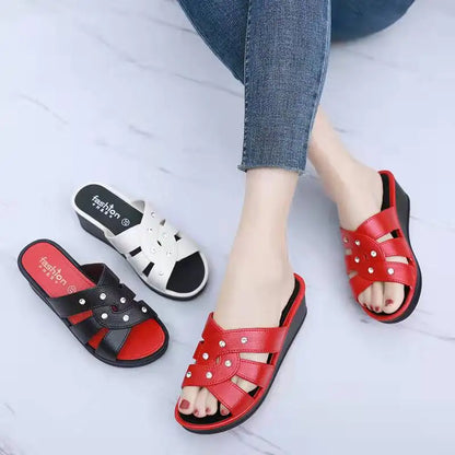 Shoes for Women Summer Women High Heel Slippers Thick Bottom Fashion Home Non-slip Mother Shoes Women Sandals Slippers Women