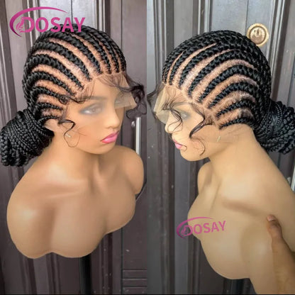 Synthetic Jumbo Full Lace Front Wigs Knotless Braided Wigs For Women Twist Braid Lace Wigs With Baby Hair Box Braids Wig African