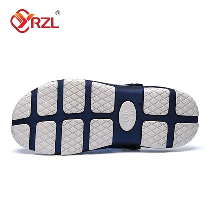 YRZL Men Shoes Beach Slippers Outdoor Hollow Out Casual Beach Sandals Comfortable Clogs Non-slide Male Water Shoes Mens Slippers