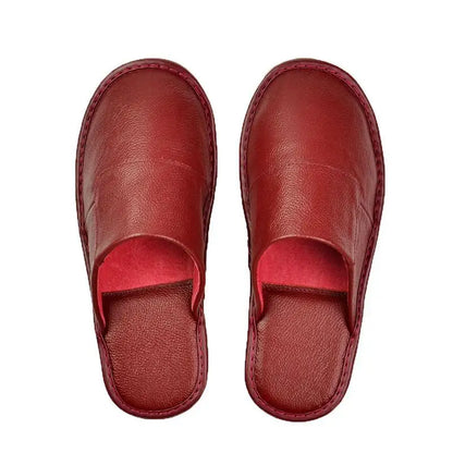 Luxury Indoor Cow Split Leather Men Slippers House Quality Bedroom Men Casual Shoes Spring Autumn Homen Men Leather Slippers