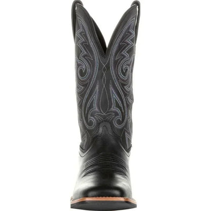 Men Boots Mid Calf Western Cowboy Motorcycle Boots Male Autumn Outdoor PU Leather Totem Med-Calf Boots Retro Designed Men Shoes