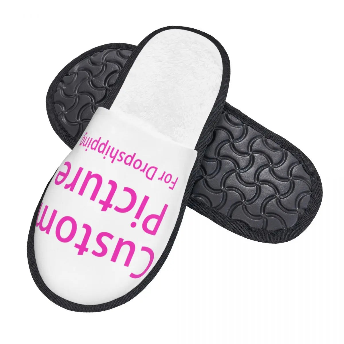 Personalized Custom Photo Logo House Slippers Women Cozy Memory Foam Customized DIY Print Slip On Hotel Slipper Shoes