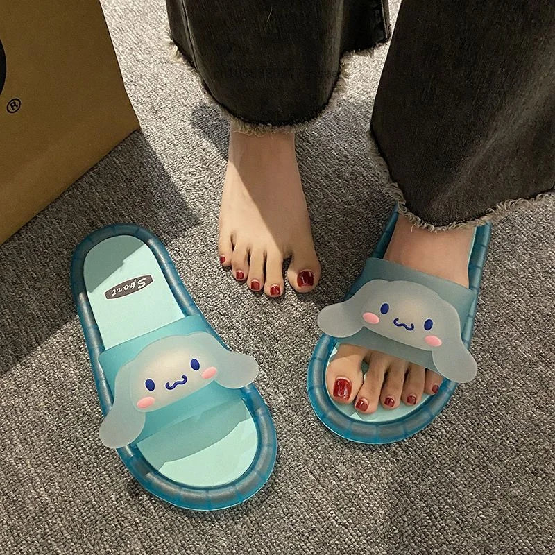 Sanrio Luminous Kuromi Slippers for Women Bathroom Wearing New Cartoon Melody Flash Fashionable and Cool LED Light Shoes