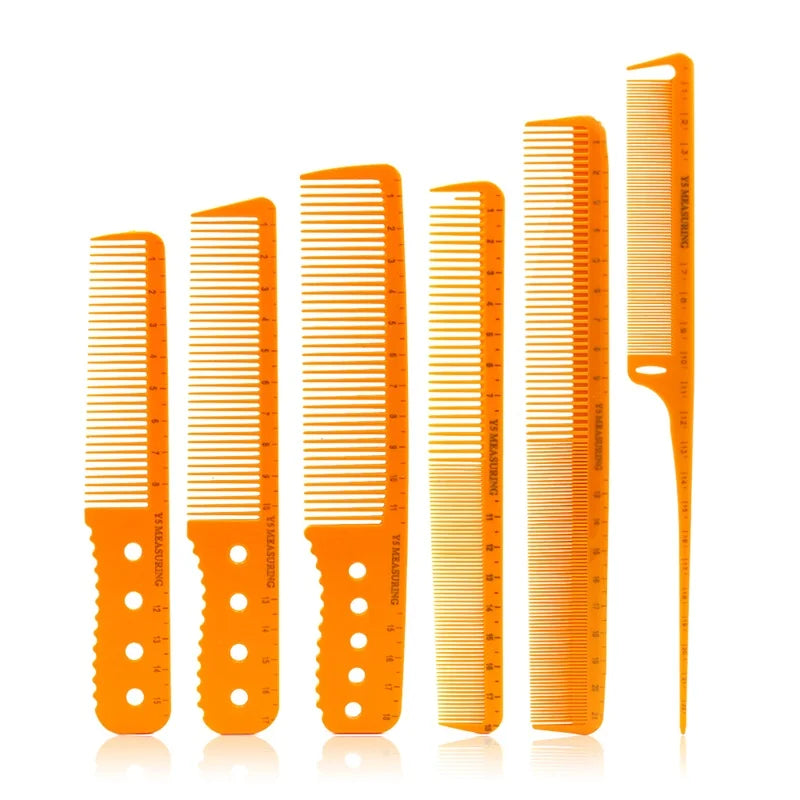 1 Pcs High Quality Hairdresser Comb with Scale Cutting Comb Professional Salon Hairdressing Comb Hair Comb Orange Measuring Comb