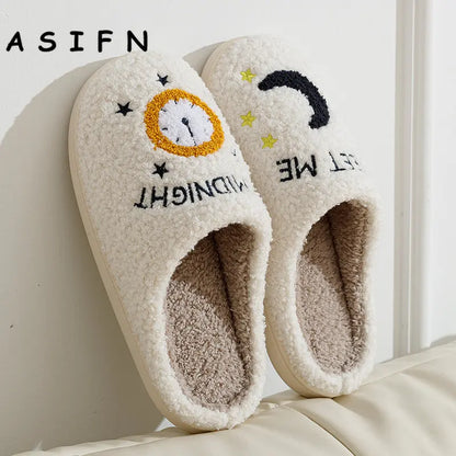 Winter Fashion Women's Slippers Cozy Comfort Meet Me At Midnight Slides Soft Sole Anti-slip Moon Houseshoes Fans Gift