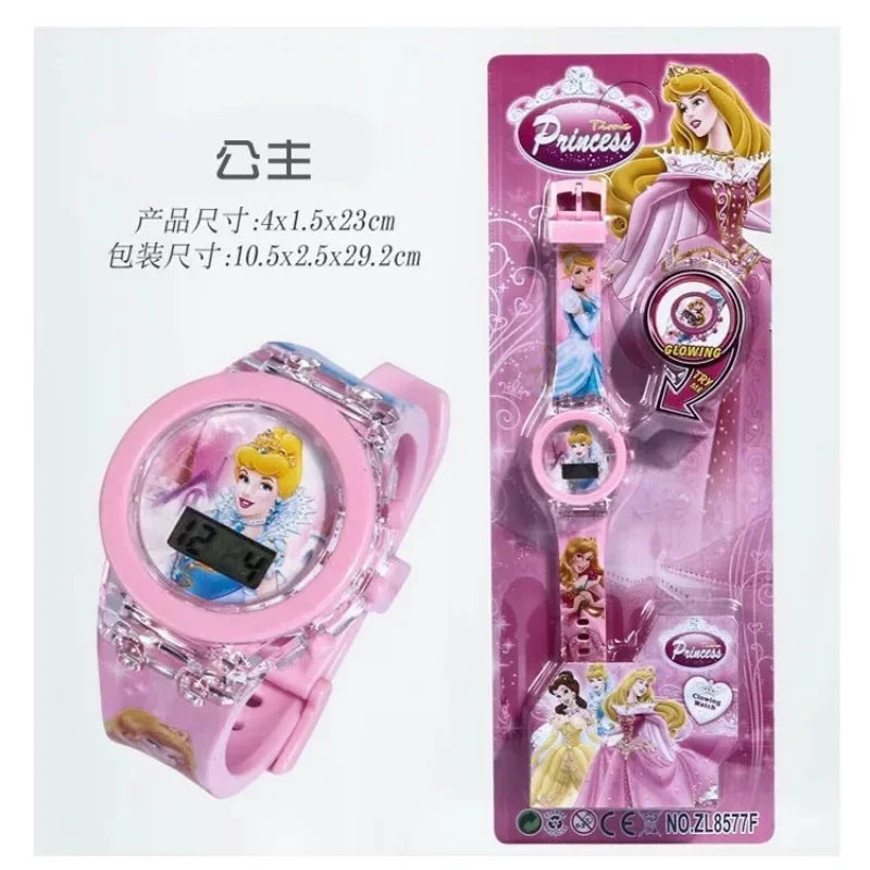 Disney Sports Digital Watch for Kids Spiderman Mickey Mouse Frozen Princess Car Toys Watches Boys Girls Flash Electronic Watch