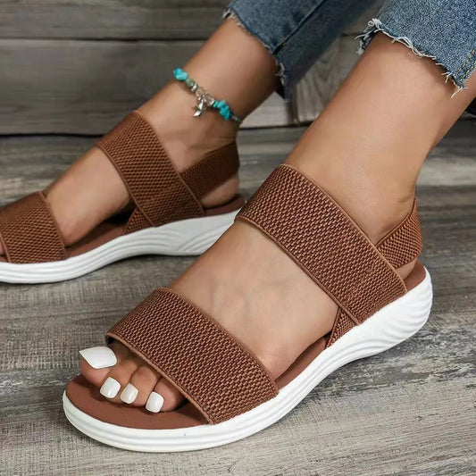 Women's Wedge Heel Platform Cozy Sandals Ladies Outdoor Beach Sandals Elastic Band Designer Shoes Sandals Women Summer