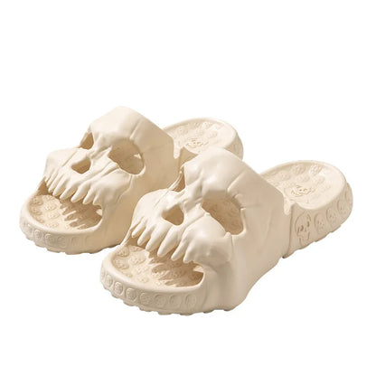 2023 Summer Personalized Skull Slides for Women Men Soft EVA Could Slipper Flat Unisex Beach Sandals Casual Couple Fun Flip Flop