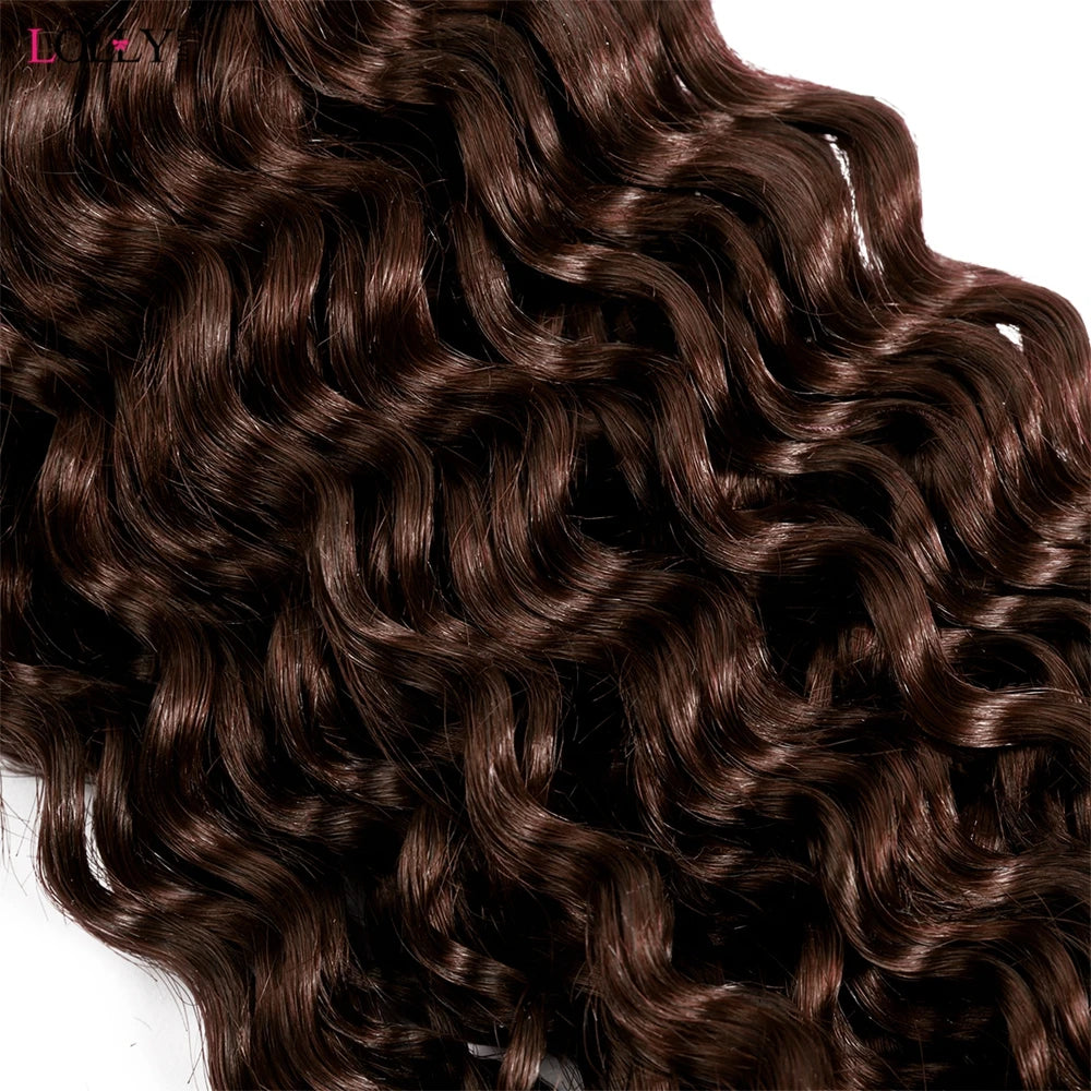 #4 Brown Bulk Human Hair For Braiding Chocolate Brown Deep Wave Human Hair Bundles No Weft Bundles For Women Hair Extension boho