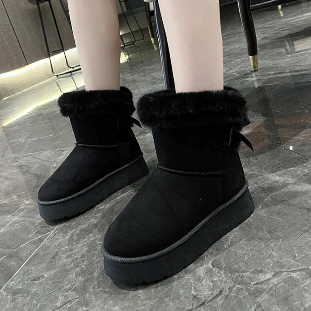 Snow Boots Women Winter Shoes Women Platform Boots Warm Plush Cotton Shoes Thicken Winter Woman Boots Flat Non-slip Botas Mujer