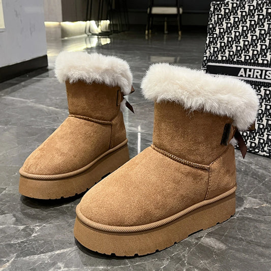 Snow Boots Women Winter Shoes Women Platform Boots Warm Plush Cotton Shoes Thicken Winter Woman Boots Flat Non-slip Botas Mujer