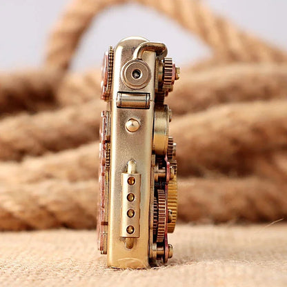 Zorro Personalized Mechanical Steampunk Lighter Creative Pure Copper Kerosene Lighter  Gear Linkage Cool Men's Gift