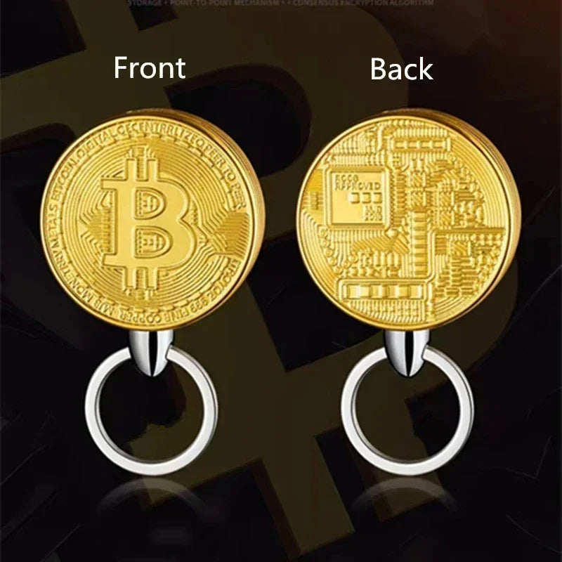 Creative Bitcoin Butane Gas Lighter Stock Commemorative Coin Virtual Coin Novelty Unique Pendant Smoking Accessories Gadgets