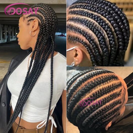 Synthetic Jumbo Full Lace Front Wigs Knotless Braided Wigs For Women Twist Braid Lace Wigs With Baby Hair Box Braids Wig African