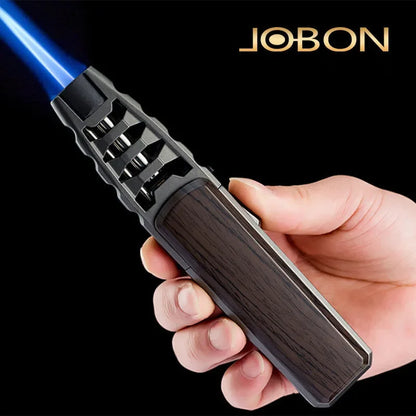 JOBON Metal Outdoor Windproof Turbine Torch Large Fire Spray Gun Blue Flame Butane Gas Lighter Kitchen Barbecue Jewelry Welding