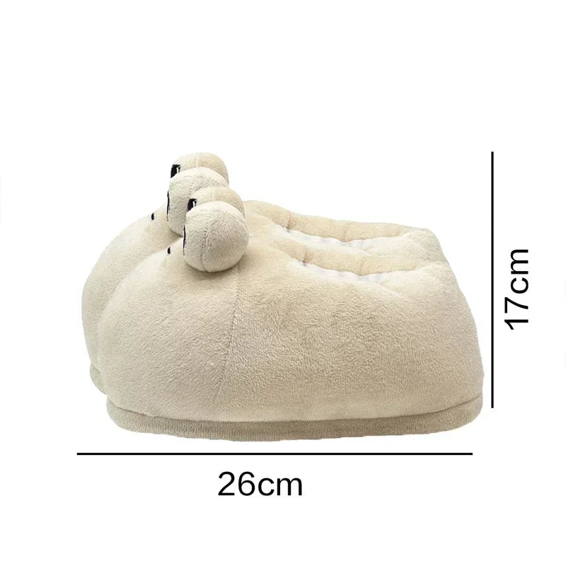 Pou Cartoon And Anime Characters, Unisex Plush Slippers, Soft And Comfortable. Purchase One Pair Of Two Shoes Birthday Gift