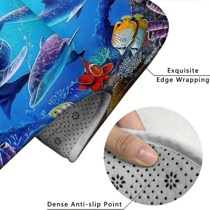 Dolphin Pattern Shower Curtain Set, Bathroom Curtain Set With , Non-Slip Rugs, Toilet Lid Cover And Bath Mat, Waterproof Shower