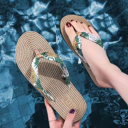 Shoes Women Summer Sandals Anti-slip Slippers Flip Flops Floral Beach Thongs Slippers