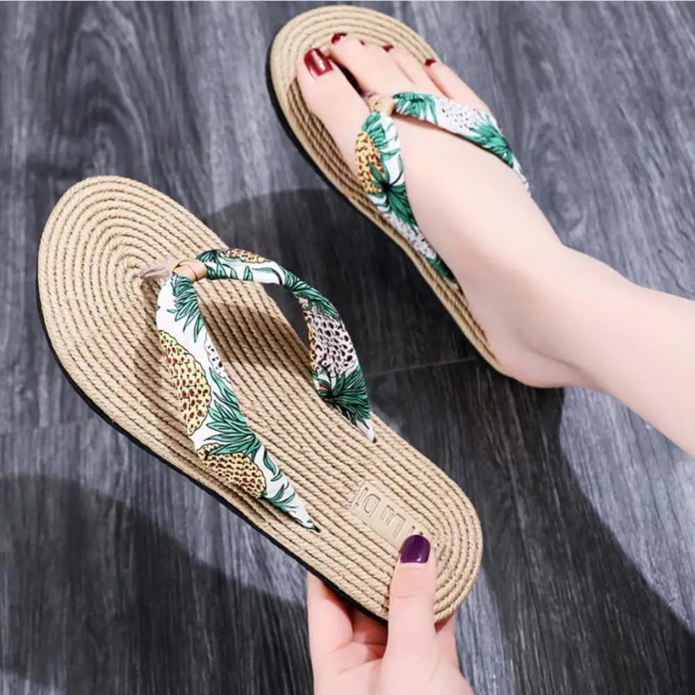 Shoes Women Summer Sandals Anti-slip Slippers Flip Flops Floral Beach Thongs Slippers