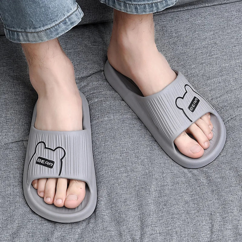 Big Size 46 47 Men Slippers Bathroom Non-Slip Slides Women Home Casual Shoes Summer Beach Sandals Couple Outdoor Flip Flops