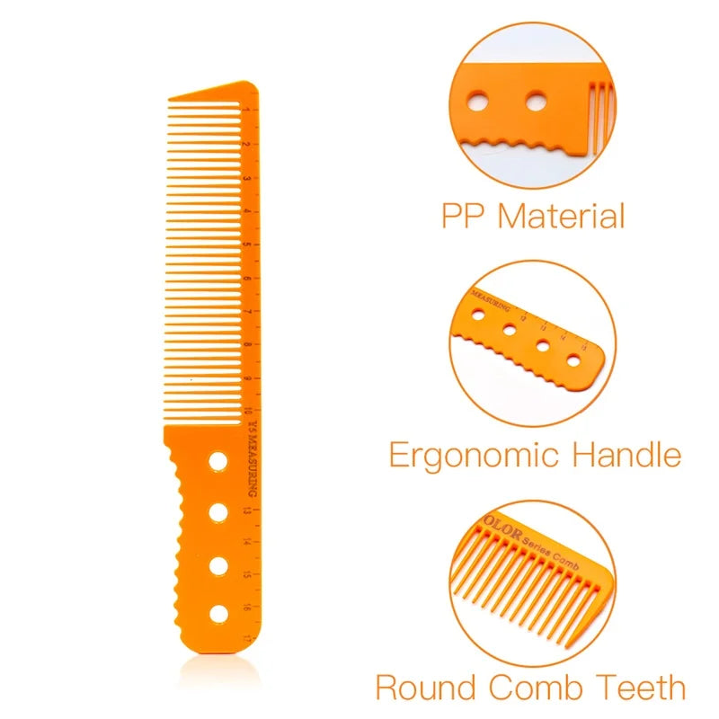 1 Pcs High Quality Hairdresser Comb with Scale Cutting Comb Professional Salon Hairdressing Comb Hair Comb Orange Measuring Comb