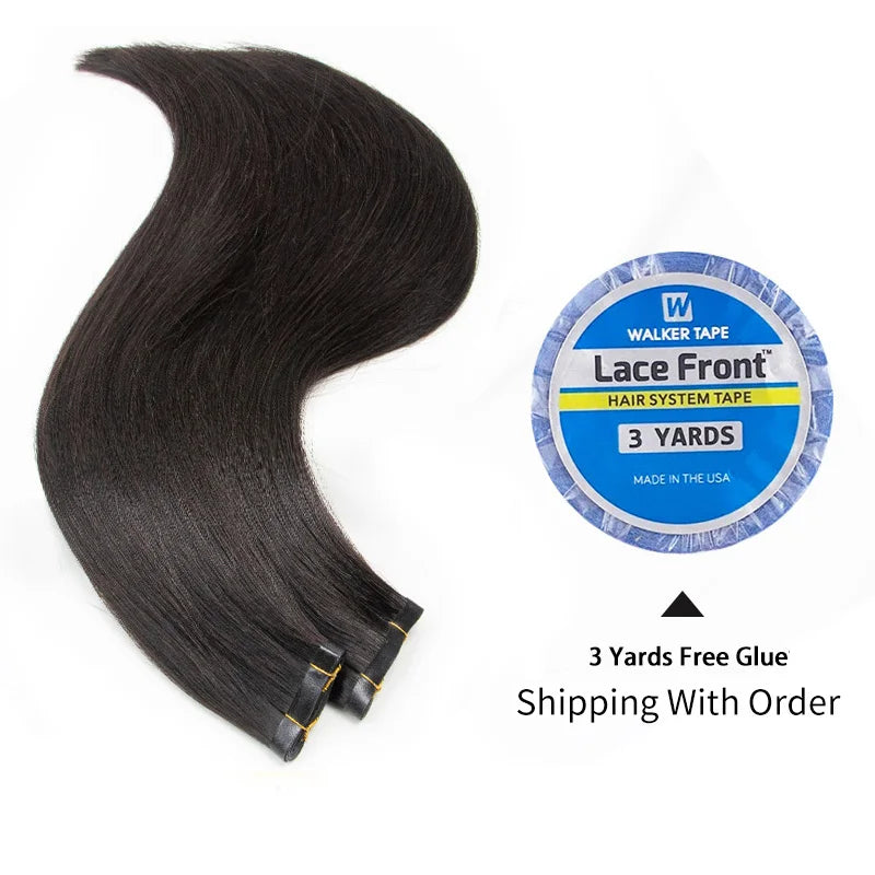 Invisible Long Tape PU Weft Human Hair Bundles Real Natural Hair Seamless & No-Glue Injected Tape In Hair Extensions Thick Ends