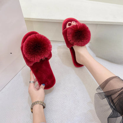 Winter Women Home Indoor Casual Slippers Female Flip Flops Fluffy Shoes Slides Ladies Soft Warm Plush Slipper Slippers Women